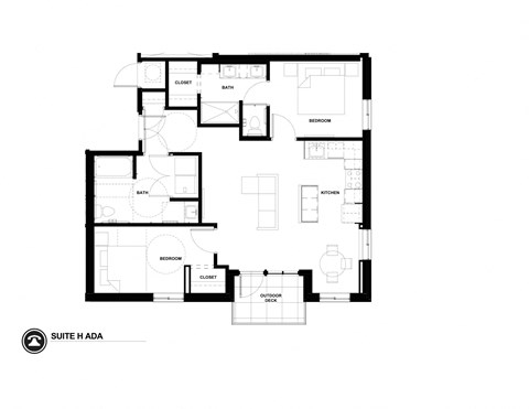 Floor plan for 2 beds, 1.8 baths, 1032 sqft